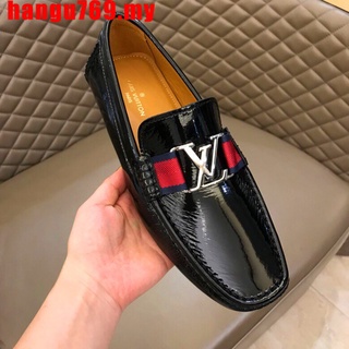 ✨ High quality ✨xianwanli.my TOP Original LV Louis Vuitton Loafers Men Shiny Genuine Leather shoes LV Leather shoes Fashion Casual shoes