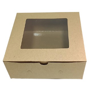 Caja de pastel de laminación marrón Kraft 20x20x8 contenido 10pcs