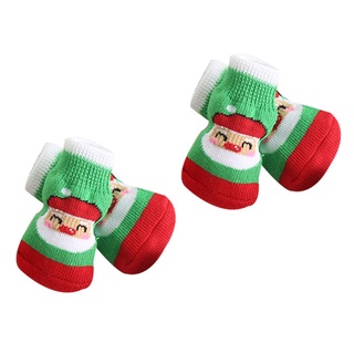 Tops* buena elasticidad calcetines para mascotas/perros/gatos/calcetines cortos antideslizantes para navidad (7)