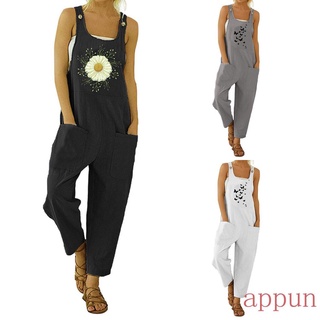 Appun-mono de estilo suelto para mujer, estampado en forma de U, cuello sin mangas con bolsillos, negro/blanco/gris