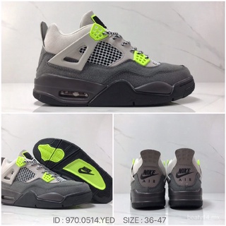 Nike Air Jordan 4 Retro LE " Max 95 Neon " Hombres Botas De Alta Parte Superior Casual Zapatos Todo El Día Comodidad Zapatillas Cómodas Listo Stock Otoño bNhp