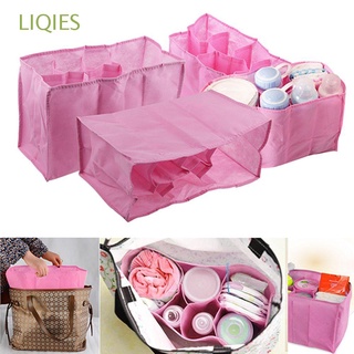 LIQIES Outdoor Organizer Bag Portable Storage In Bag Travel Water Bottle Diaper Nappy Changing Divider Baby Inner Liner/Multicolor