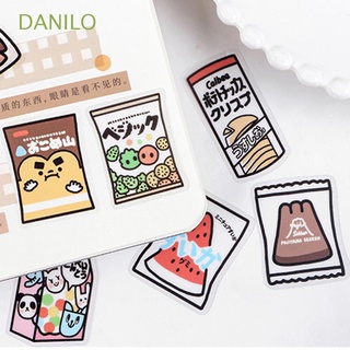DANILO 40pcs Food Series Stickers Set Creative Stationery Cartoon Sticker Aesthetic DIY Scrapbooking Cute Kawaii Diary Photos Albums Adhesive Decorative Decals