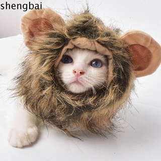 Shengbai perros mascotas ropa de Halloween Cosplay disfraz de león melena peluca gorra gatos navidad lindo fiesta interactivo divertido perro gato gorra