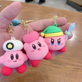 DAVIN Kawaii Pink Kirby Star Accessories Bag Pendant Keychain Gift Animal Pendant Creative Kids Toys Adventure Game Couple Keyring Car Keyring (3)