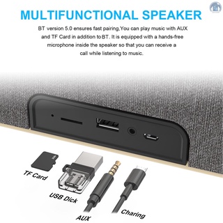 Lighthome Smalody Bluetooth 5.0 Speakers 20W Big Power Portable Wooden Wireless Speaker Stereo Bass Soundbox with TF Slot AUX Handsfree TWS function (7)