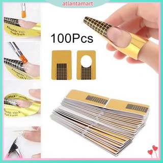 100Pcs/Set Acrylic Tip Gel Nails Forms Expansion Curl Shape Art Guide Sticker