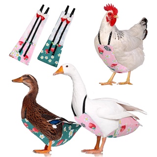 Spmh pañales de pollo para mascotas pato aves de corral ropa con lindo Bowknot fresa impresión