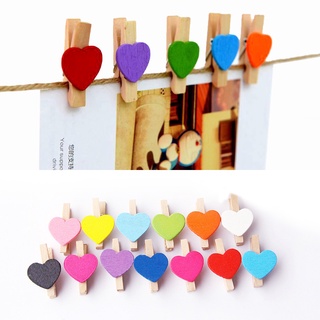 50 piezas de madera mini dulce amor en forma de corazón clips mensaje foto titular tarjeta de papel clavijas decoración suministros (1)