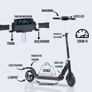 patinete eléctrico M3 Pro para adulto, Scooter plegable con velocidad máxima de 35km/H, 350W (5)