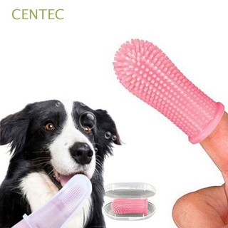CENTEC 3 colores Accesorios para perros Silicona Herramientas de cuidado dental Cepillo de dientes para perros Cepillo de dientes para mascotas Halitosis tartárico Cuidado de la Halitosis Cepillo de dientes de dedo de mascota/Multicolor