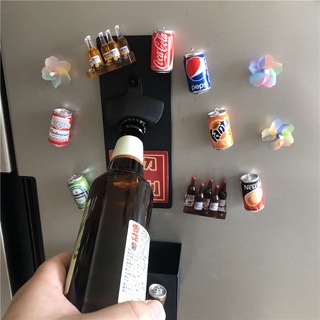 creativo nórdico minimalista abridor de botellas de cerveza refrigerador imán abrebotellas de vino abrebotellas caja de almacenamiento de buena suerte texto suave magnético