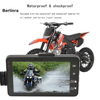 Berlinra ABS cámara de motocicleta gran angular visión 720P 3 pulgadas DVR cámara Dual cámaras para Motocross