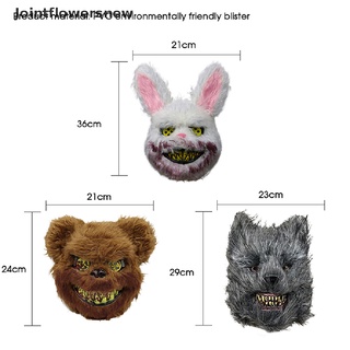 [jfn]máscara de halloween asesino sangriento conejo máscara de peluche oso de peluche cosplay horror máscara [jointflowersnew] (7)