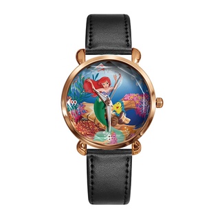 Reloj de pulsera de cuarzo de la princesa Ariel de dibujos animados de la niña de la sirenita cuento de hadas del mar