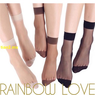 10 pares de calcetines transparentes ultradelgados de cristal/calcetines elásticos seda Casual Ankle High Socks, pantalones cortos de seda para mujer