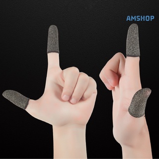 amshop 1 par de cunas de dedo a prueba de sudor sin arañazos de fibra de fibra móvil juego de dedo mangas para teléfono móvil