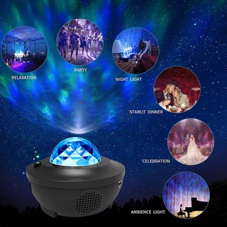 Proyector de galaxia romántica, luz colorida, cielo estrellado, galaxia, Bluetooth, reproductor de música USB, control de voz, luz nocturna LED BLACKJACK (8)
