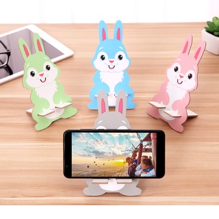Wooden Mobile Phone Holder Stand Cute Cartoon Bunny Desktop Phone Support Tablet Bracket Cellphone Mount