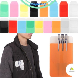 ❀Simple❀ Útil a prueba de fugas de la pluma de la bolsa de los médicos de la escuela enfermeras suministros de bolsillo Protector de oficina portátil colorido estuche de lápices de PVC
