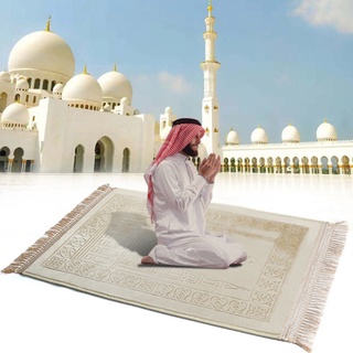 brroa alfombra de oración musulmana espesar terciopelo felpa alfombra en relieve floral borla turca alfombra