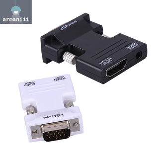 Convertidor compatible Con HDMI Hembra A VGA Macho Con Adaptador De Audio Señal 1080P