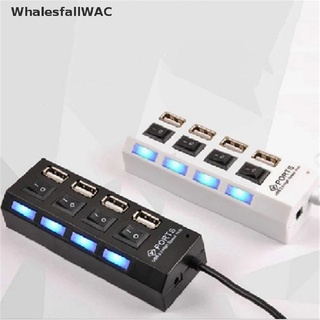 [WhalesfallWAC] Concentrador USB 2.0 De Alta Velocidad De 4 Puertos Hub Divisor De Encendido/Apagado Interruptor Para Portátil PC Venta Caliente