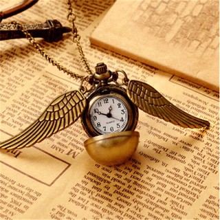 Harry Potter Snitch reloj colgante collar Steampunk Quidditch alas reloj (8)