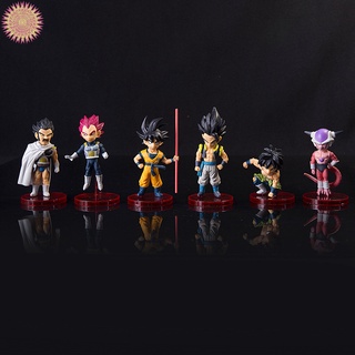 6 unids/set dragonball son goku vegeta figuras anime estatua modelo juguetes figura de acción juguete colección para adultos niños (2)