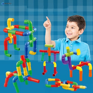 Colorful Water Pipe Building Blocks for Children Kids DIY Assembling Tunnel Block Model Toys