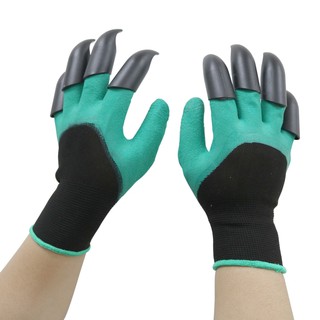 1 par de guantes de goma con garra de 8 dedos, jardinería, cavar, plantar, impermeable, guante de trabajo (6)
