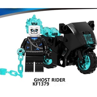 Lego Minifigures Ghost Rider pantera negra capucha roja motocicleta Soul Chariot bloques de construcción juguetes (6)