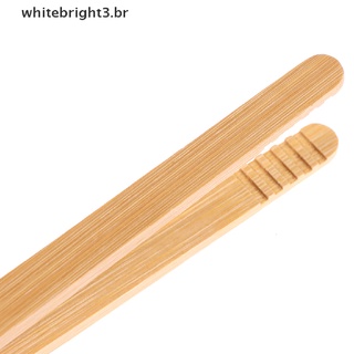 [blanco] 2 pzs pinzas De bambú De madera pinzas Para ensalada/pinza/pinza Para cocinar bbq/hornear De madera (blanco) (6)