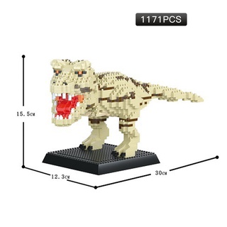 creativo 3d micro bloque de construcción ciervo tigre elefante dragón bestia dinosaurio diy montado arte de pared pintura juguetes para niños regalo (9)