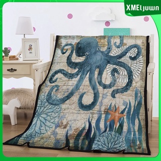 [xmeljuwn] linda manta de colcha con estampado de animales de mar suave manta de tiro suave regalos para niños (6)
