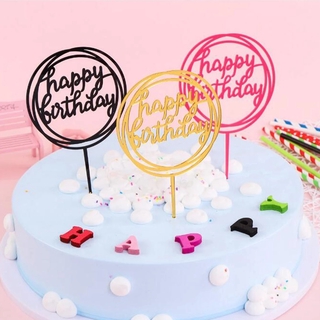 acrílico feliz cumpleaños decoración de tarta/boda aniversario fiesta de cumpleaños pastel insertar decoración/flor diy tarjeta digital corona