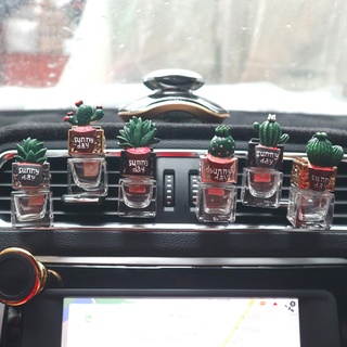 niyaosou coche aromaterapia Clip Cactus en maceta forma fresca fragancia resina Auto Perfume difusor Aromas botella para coche