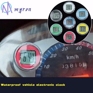 myroon nuevo reloj de motocicleta medidor de tiempo reloj digital mini medidor de pantalla impermeable/multicolor