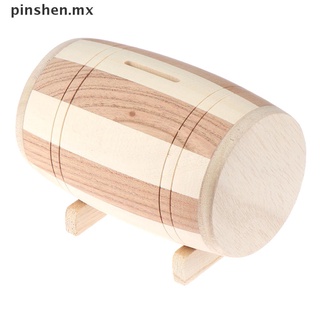 pinshen 1pc caja de dinero de madera hucha caja de dinero ahorros barril de vino de madera hucha. (1)
