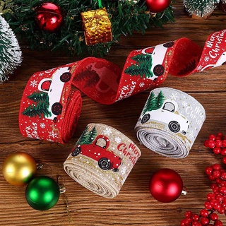 5M/Roll Christmas Ribbon Printed Burlap Ribbons For Gift Wrapping Wedding Decoration DIY Xmas Tree Wreath Bows (3)