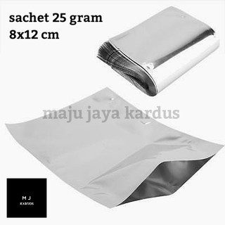 Premium Silver 25 GR completo de papel de aluminio bolsita de embalaje (8x12)