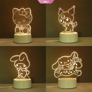 Kawaii Cinnamoroll Dog My Melody Kuromi Sanrio Peluche Hellow Kittys 3D Estéreo Luz Nocturna Linda Muñeca Anime Figura Modelo De Juguete (1)