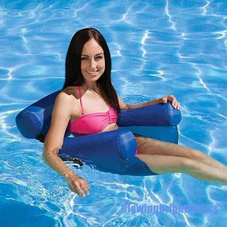 [brightlybliss] inflable flotante fila respaldo colchón de aire piscina alfombrilla de agua flotante silla cama