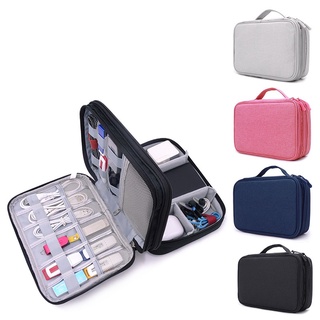 Organizador de Cable bolsa de viaje de doble capa Gadget bolsa de viaje electrónica accesorios Cable almacenamiento de juego jugador tablet