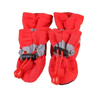 4pcs perro de suela suave zapatos impermeables mascotas perro zapatos antideslizante lluvia botas de nieve calzado grueso caliente mascotas calcetines para