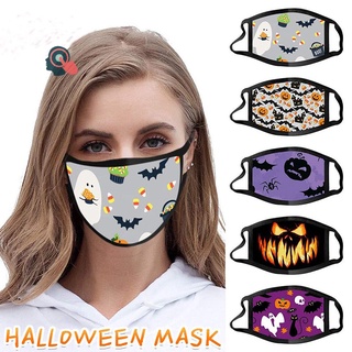 5 piezas lavables a prueba de polvo cubierta facial Halloween Elements transpirable escudo facial Unisex
