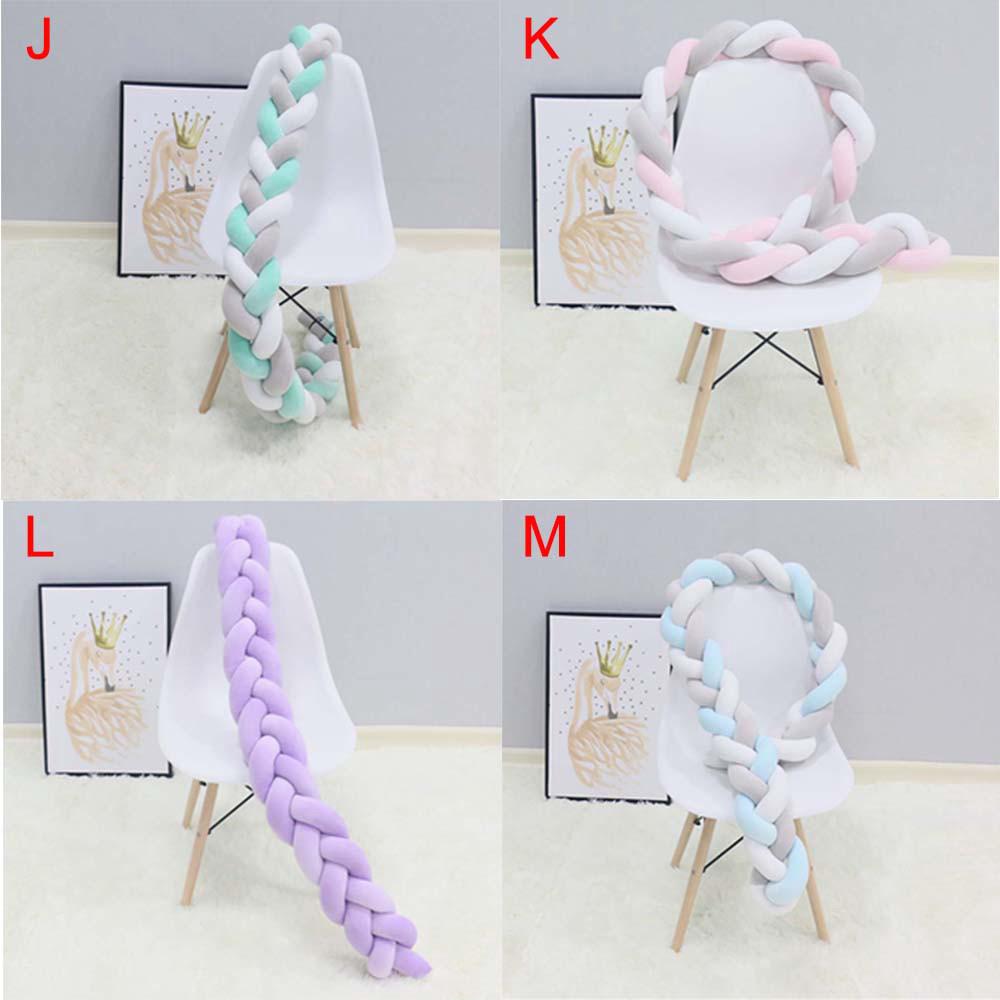 300/400cm Baby Bed Bumper Soft Knot Pillow Newborn Crib Bumper Bed Baby Cot Protector Plush Baby Bedding Cushion (9)