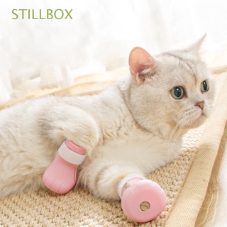stillbox silicona gato zapatos cubierta de pie gato garra guantes gato pie cubierta 4pcs antiarañazos manoplas de baño casa garra zapatos/multicolor