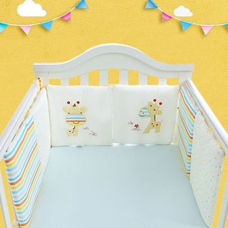 6 piezas lindo cuna de caballo ropa de cama cuna parachoques oso conejo bebé cuna cojín lateral (4)
