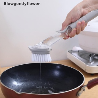 blowgentlyflower - cepillo de lavado con dispensador de líquido, portátil, limpiador de cocina bgf